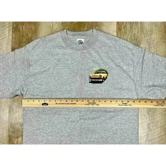 ‘56 Chevy Bel-Air Shirt Mens Large Gray Official GM Product 1956 Short Sleeve - Picture 8 of 9